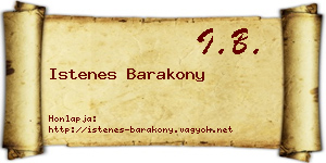 Istenes Barakony névjegykártya